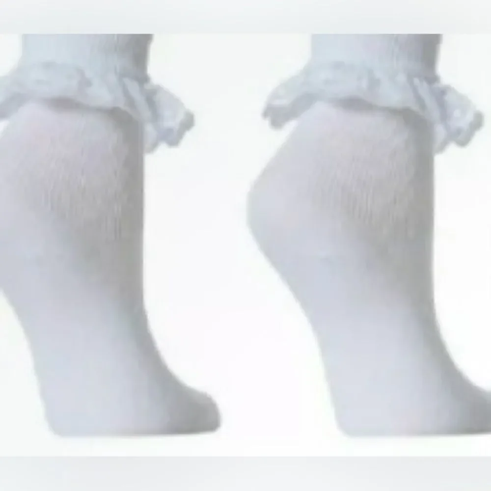 🛍️Juncture Girls  Set Of 2  Super Cute Ankle white Socks W/lace Size 1-7🌸
